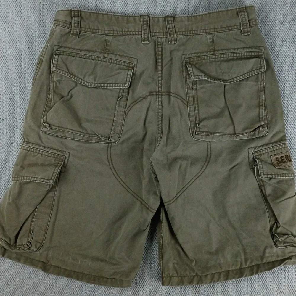 Old Navy Vintage Cargo Shorts Mens 34 Olive Green‎ Military Utility Thick 94105